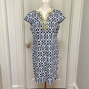 Patterned embroidered dress